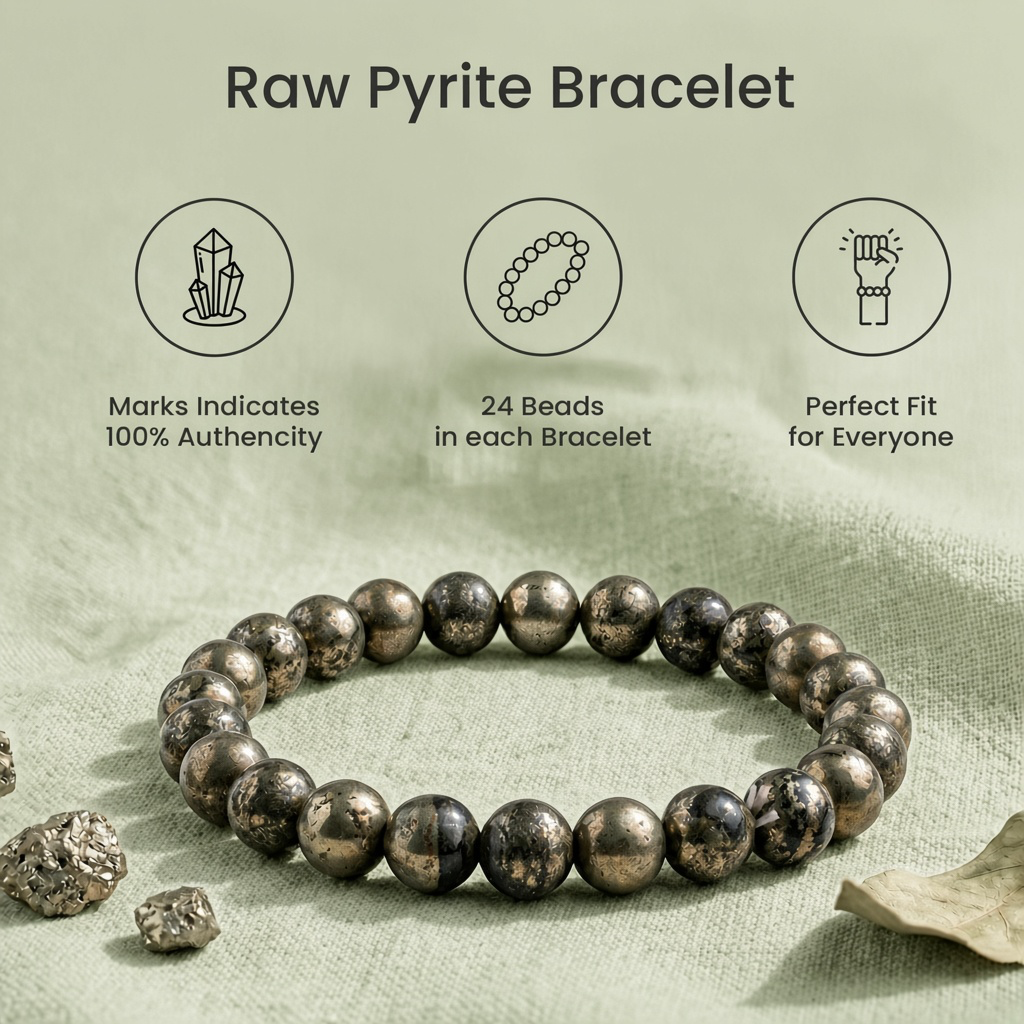 Maha Ashtlakshmi Siddh Raw Pyrite Bracelet with FREE Raw Selenite Plate | VastuKosha by Acharya Anuj