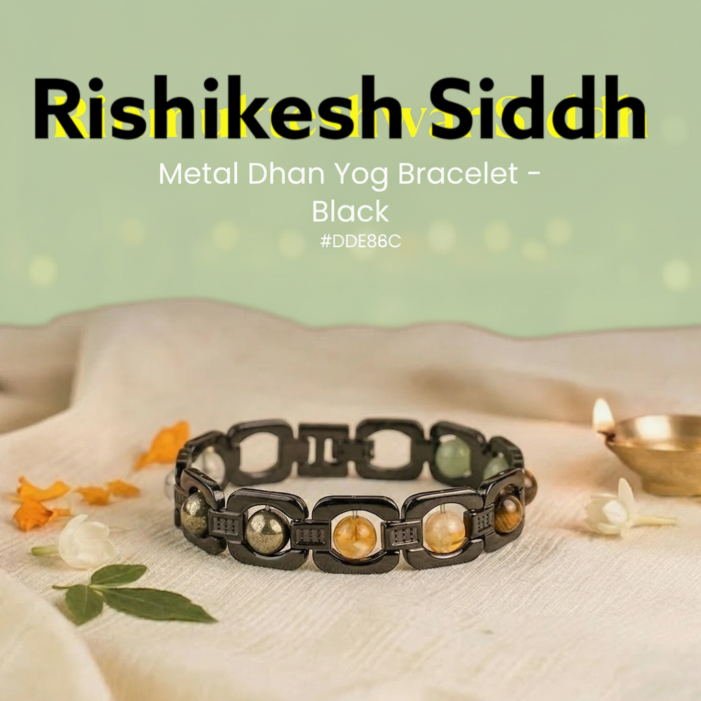 Rishikesh  Siddh Metal Dhan Yog Bracelet - Black | VastuKosha by Acharya Anuj