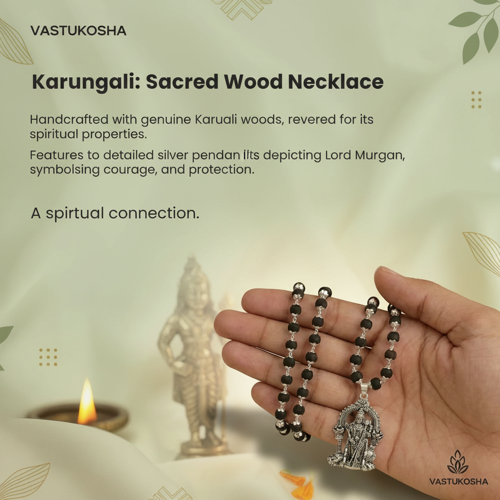 Rameshwaram Siddh Karthik Karungali Malai Murugan Vel Mala - 54 Beads | VastuKosha by Acharya Anuj