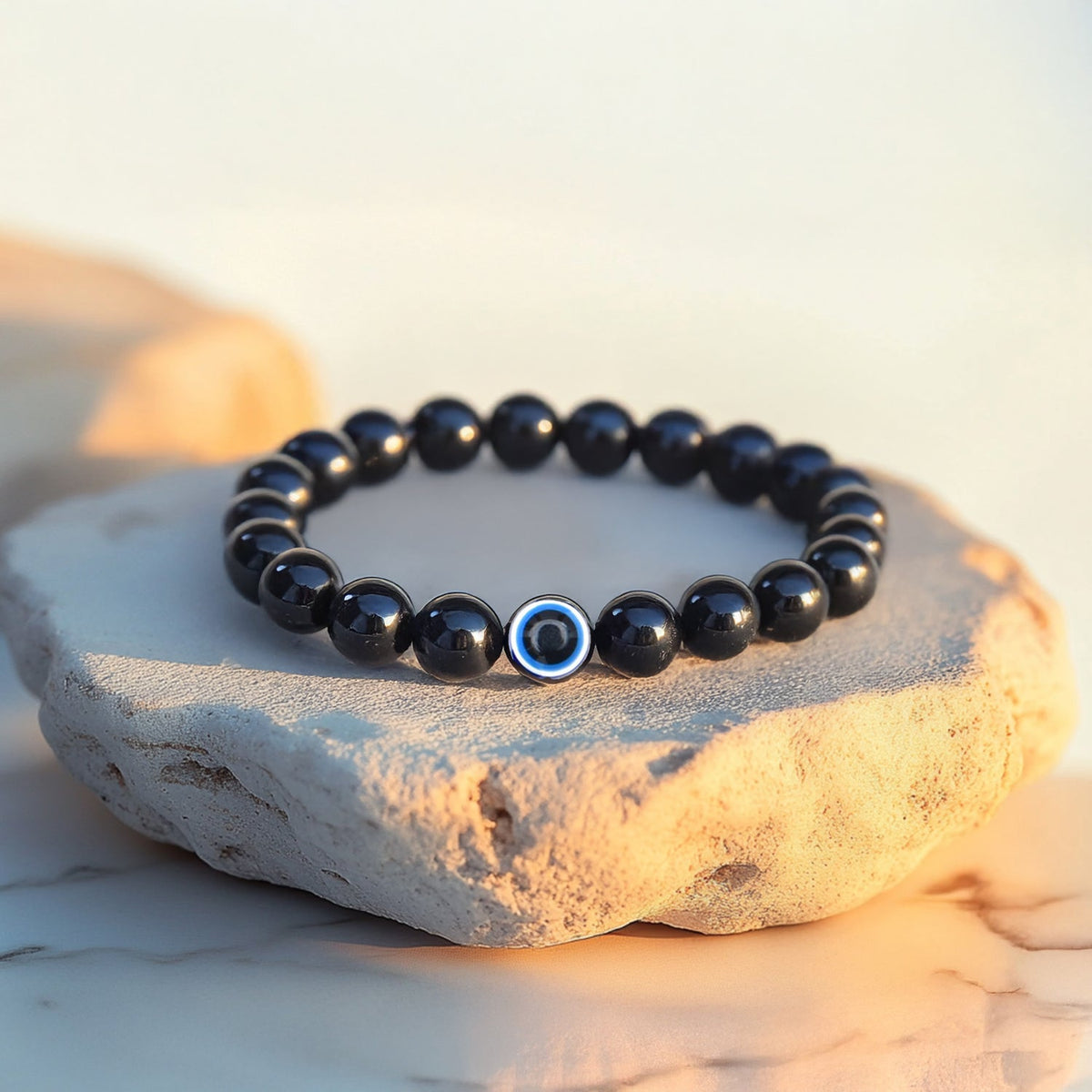 Evil Eye Bracelet with Black Obsidian  | VastuKosha by Acharya Anuj