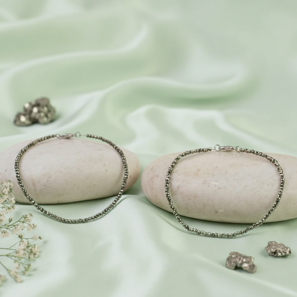 Rishikesh Siddh Raw Pyrite Anklet | VastuKosha by Acharya Anuj