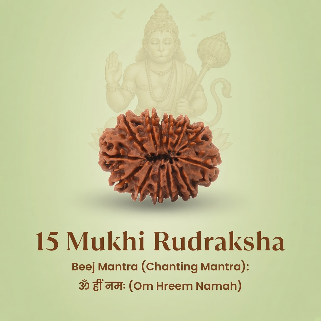 Rameshwaram Siddh Nepal Origin 15 Mukhi Rudraksha - 17mm to 22mm | VastuKosha by Acharya Anuj