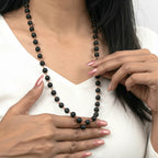 Rameshwaram Siddh Karthik Karungali Malai with Copper Wire ‚Äì 8mm (54+1 Beads) | VastuKosha by Acharya Anuj