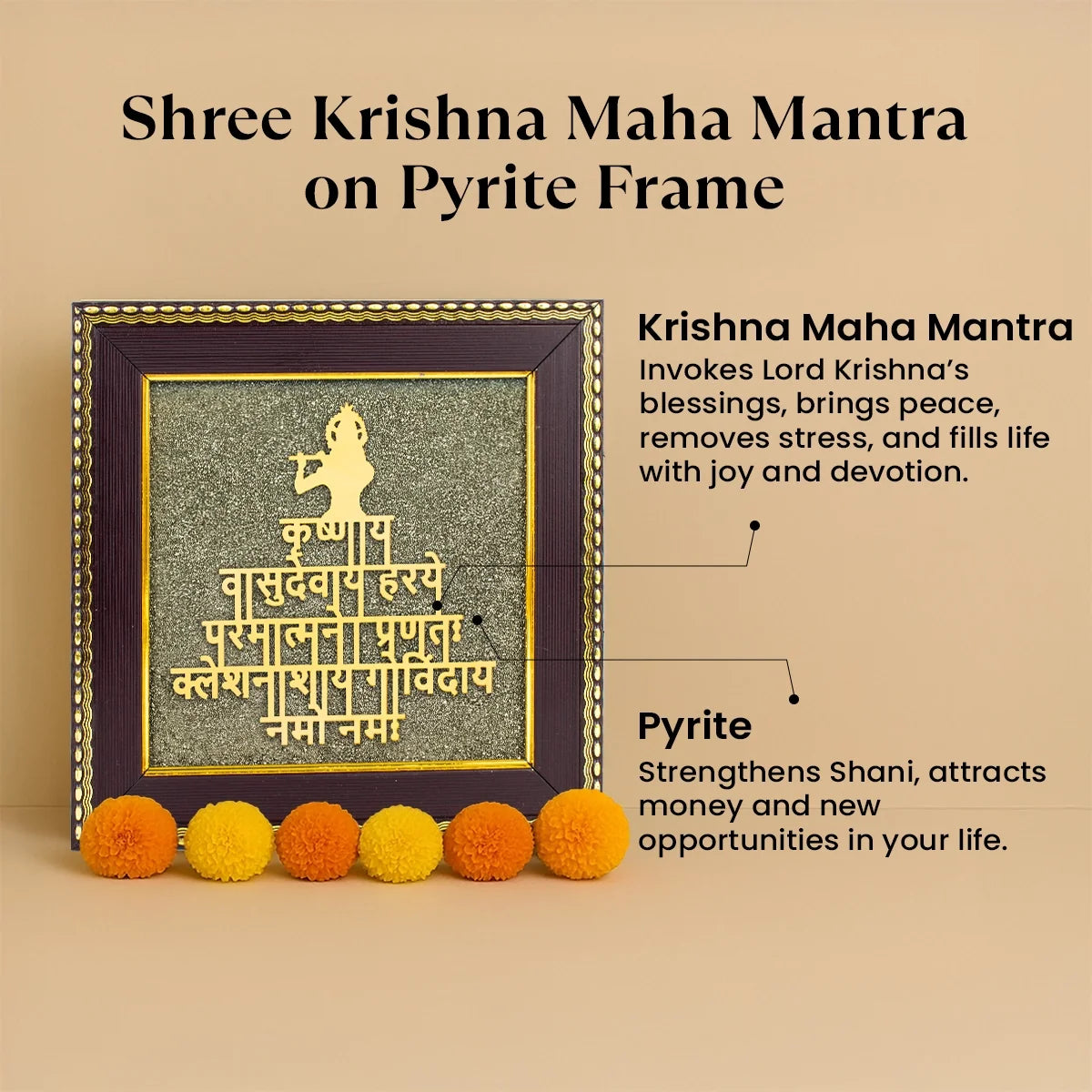 Shree Krishna Maha Mantra on Pyrite Frame | VastuKosha by Acharya Anuj