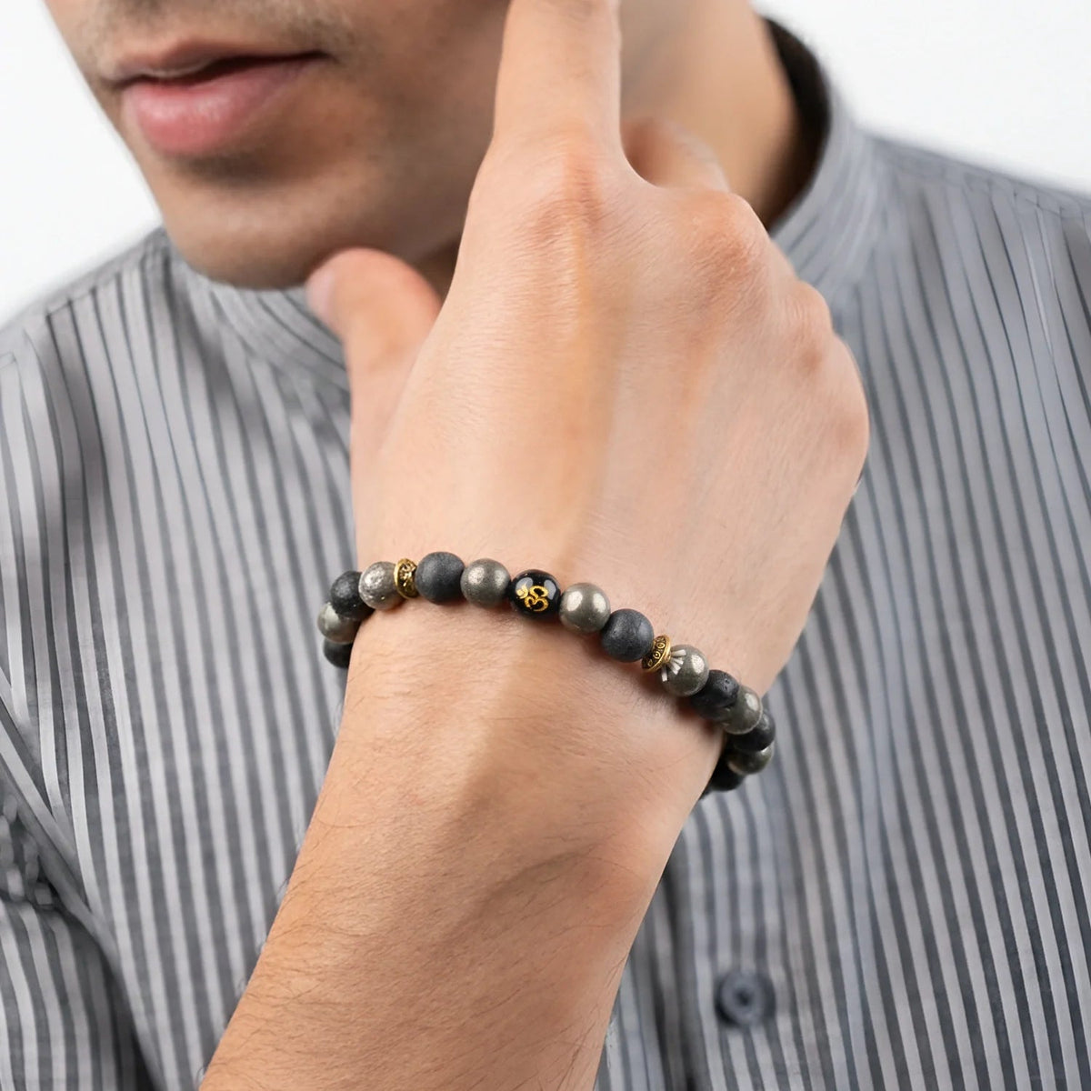 Wealth OM Pyrite Bracelet  | VastuKosha by Acharya Anuj