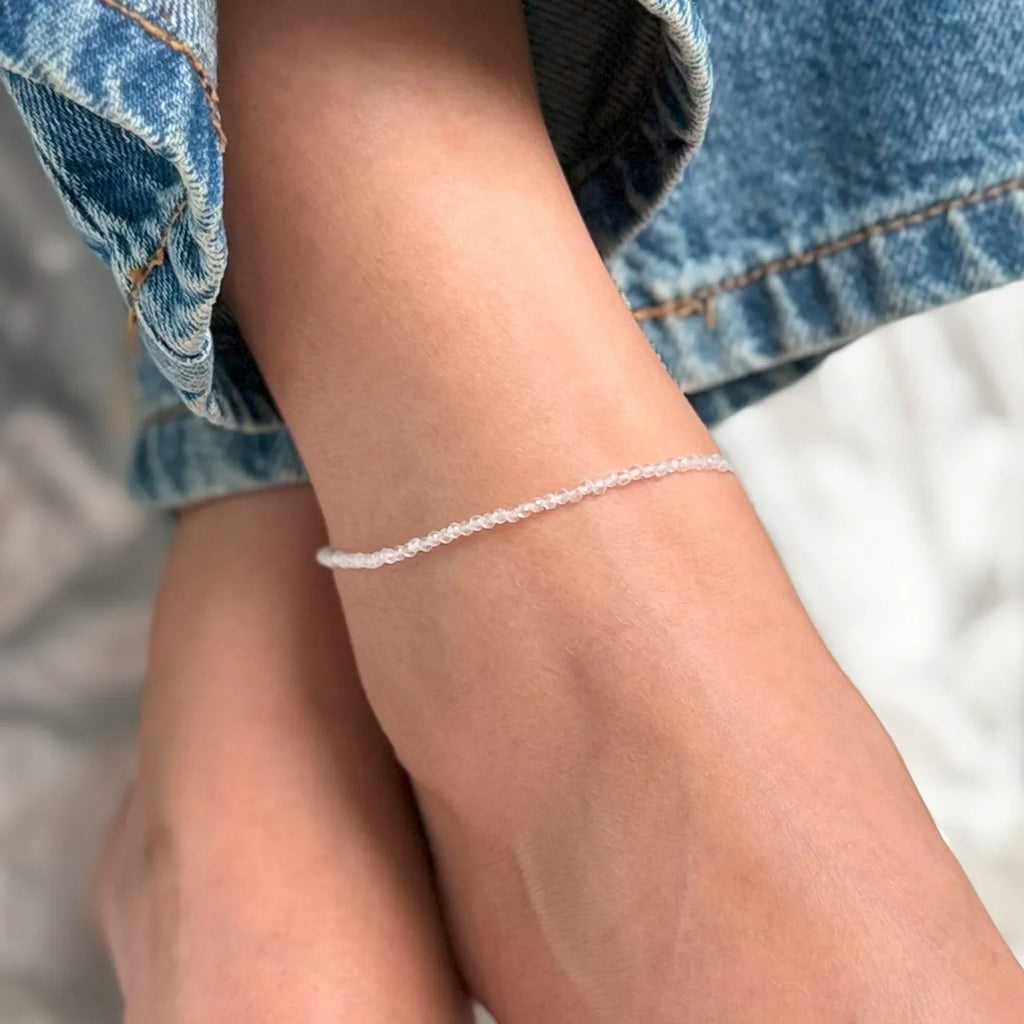 Real Natural Clear Quartz Anklet | VastuKosha by Acharya Anuj