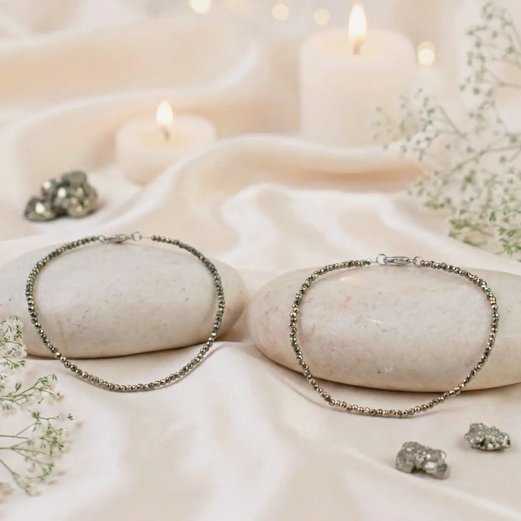 Rishikesh Siddh Raw Pyrite Anklet | VastuKosha by Acharya Anuj