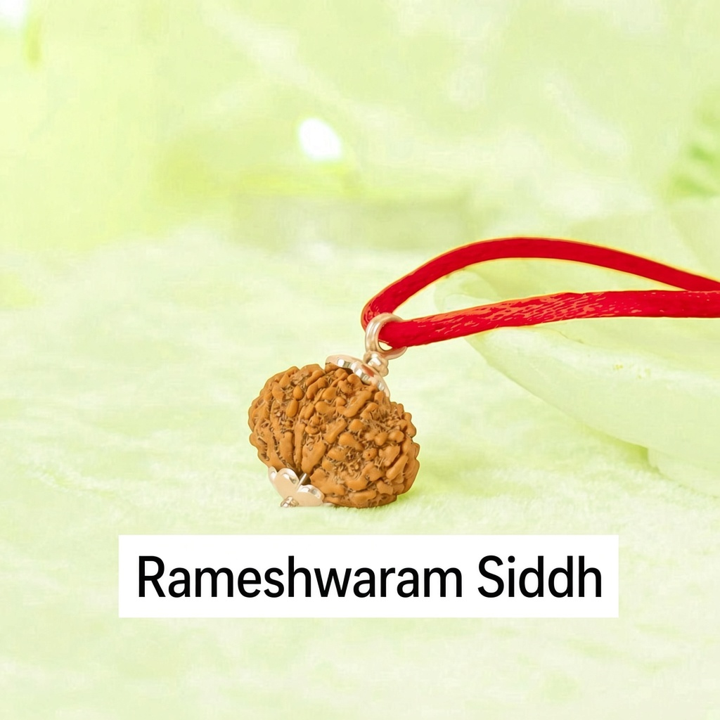 VASTUKOSHA 13 Mukhi Nepal origin Rudraksha bead on a red thread for spiritual practice and meditation