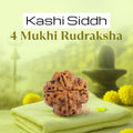 VASTUKOSHA 4 Mukhi Nepal origin Rudraksha bead with natural brown texture for meditation and spiritual practice