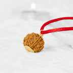 VASTUKOSHA 6 Mukhi Nepal origin Rudraksha bead pendant on a red thread, blessed at Haridwar for spiritual practice.