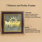 VASTUKOSHA Maha Ashtlakshmi Siddh 7 Horses frame featuring gold horse silhouettes on a raw pyrite background