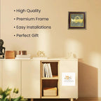 VASTUKOSHA Maha Ashtlakshmi Siddh 7 Horses wall frame with raw pyrite and gold accents displayed in a modern home.