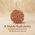 VASTUKOSHA 8 Mukhi Nepal origin Rudraksha bead with natural textured surface and eight faces for spiritual practice.