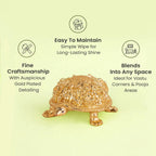 VASTUKOSHA gold plated Ashtalakshmi tortoise idol for Vastu, wealth, and prosperity in home or office temples.