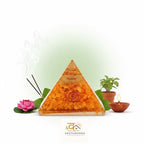 VASTUKOSHA Vyapar Vridhi citrine crystal orgonite pyramid with sacred geometry symbols for wealth and success
