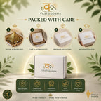 VASTUKOSHA Vyapar Vridhi Citrine crystal orgonite pyramid in premium eco-friendly packaging for prosperity and success.