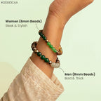 VASTUKOSHA Dhan Yog bracelet for women featuring 6mm multi-colored natural crystal beads worn on a wrist