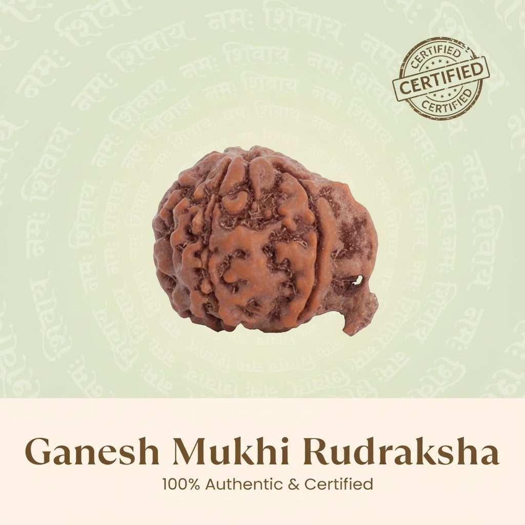 VASTUKOSHA Nepal origin Ganesh Mukhi Rudraksha bead with a natural trunk-like protrusion for spiritual practice.