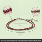 VASTUKOSHA Love and Money anklet featuring faceted garnet and pyrite beads with a 22cm length and adjustable chain.