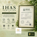 VASTUKOSHA IHAS certified authenticity certificate for energized spiritual products with QR code and gold frame