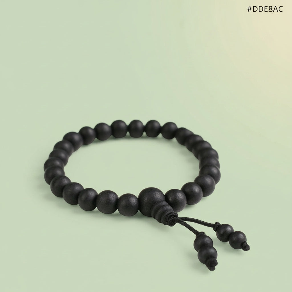 VASTUKOSHA Rameshwaram Siddh Karthik Karungali Malai bracelet made of 8mm natural black ebony wood beads for meditation.