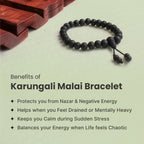 VASTUKOSHA Rameshwaram Siddh 8mm Karungali black ebony wood prayer bracelet for spiritual grounding and protection