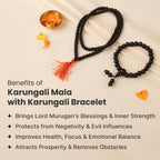 VASTUKOSHA Karungali mala and bracelet set made of black ebony wood beads for spiritual protection and grounding.