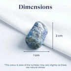 VASTUKOSHA Lapis Lazuli tumble stone showing deep blue colour with natural golden pyrite and white mineral inclusions.