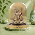 VASTUKOSHA Siddh Shiv Shakti Murti featuring a resin Lord Shiva statue in a meditative pose under a glass dome.