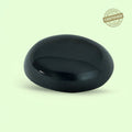 VASTUKOSHA natural black agate gemstone with a smooth polished surface, suitable for meditation and Vastu practices.
