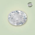 VASTUKOSHA natural white zircon gemstone with a brilliant oval cut, suitable for Jyotish and jewellery settings.