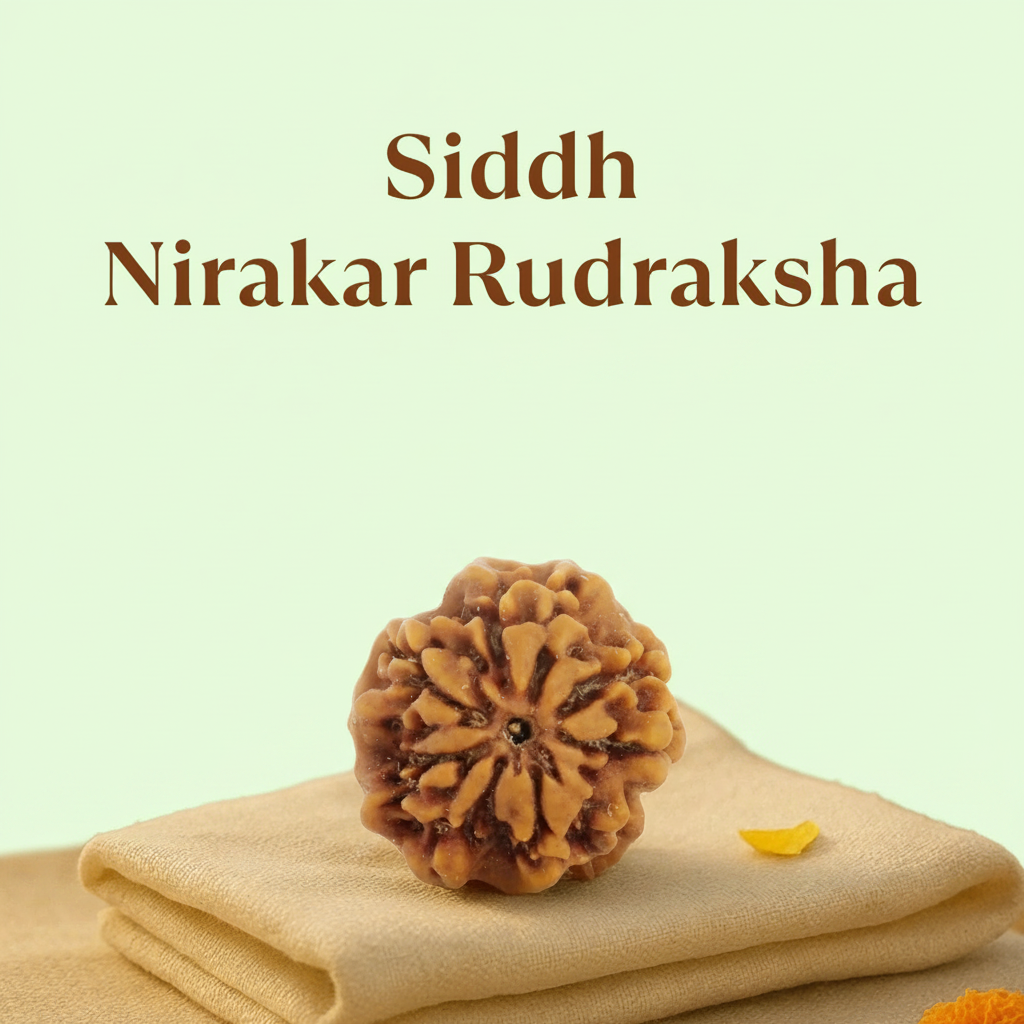 VASTUKOSHA Nepal origin 0 Mukhi Nirakar Rudraksha bead with natural textured surface on a beige cloth