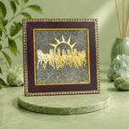 VASTUKOSHA Vastu 7 Horses on a textured Pyrite frame with a matching Pyrite tortoise figurine for home and office decor.