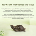 VASTUKOSHA Rishikesh Siddh Pyrite Tortoise figurine for Vastu, wealth, and stability on a neutral background