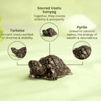 VASTUKOSHA Rinmukteshwar Siddh Pyrite Tortoise for Vastu, wealth, and prosperity, featuring detailed stone texture.
