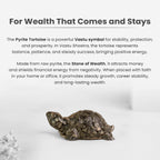 VASTUKOSHA Maha Ashtlakshmi Siddh Pyrite Tortoise figurine for wealth and Vastu stability on a neutral background