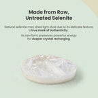 VASTUKOSHA raw untreated selenite plate for crystal cleansing and recharging with a delicate fibrous texture