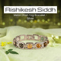 VASTUKOSHA Rinmukteshwar Siddh silver metal bracelet featuring Tiger Eye, Pyrite, Citrine, Quartz, and Green Aventurine.