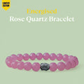 VASTUKOSHA energised Rose Quartz beaded bracelet with a metallic Buddha charm for love and emotional harmony.