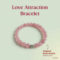 VASTUKOSHA Love Attraction bracelet featuring natural pink rose quartz beads and a silver Buddha charm