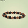 VASTUKOSHA 8mm Rudraksha and Karungali black ebony wood bead bracelet for meditation and spiritual grounding