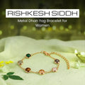 VASTUKOSHA Rishikesh Siddh Dhan Yog bracelet for women featuring multi-colored natural crystals set in gold-plated brass.