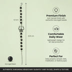 VASTUKOSHA Mahadev Trishul Damru Karungali bracelet with black ebony beads and oxidised silver Shiva symbols.