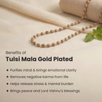 VASTUKOSHA Tulsi Mala with natural wood beads and gold-plated anti-tarnish caps for meditation and prayer