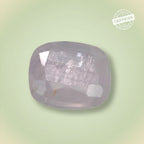 VASTUKOSHA White Pukhraj gemstone featuring a clear, faceted white sapphire for traditional Jyotish practice.