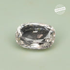 VASTUKOSHA natural white topaz gemstone with faceted oval cut for spiritual practice and Vastu applications