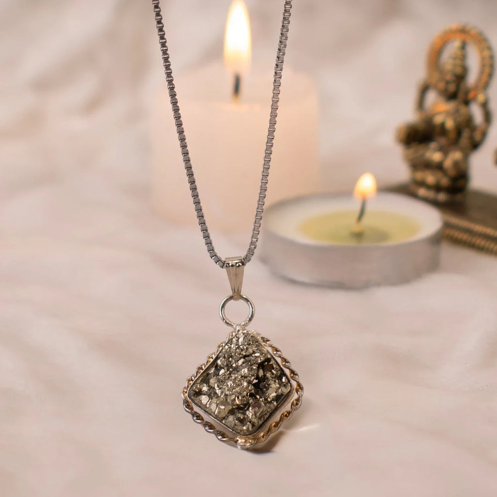 Raw Pyrite Pendant| Vastukosha by Acharya Anuj | VastuKosha by Acharya Anuj