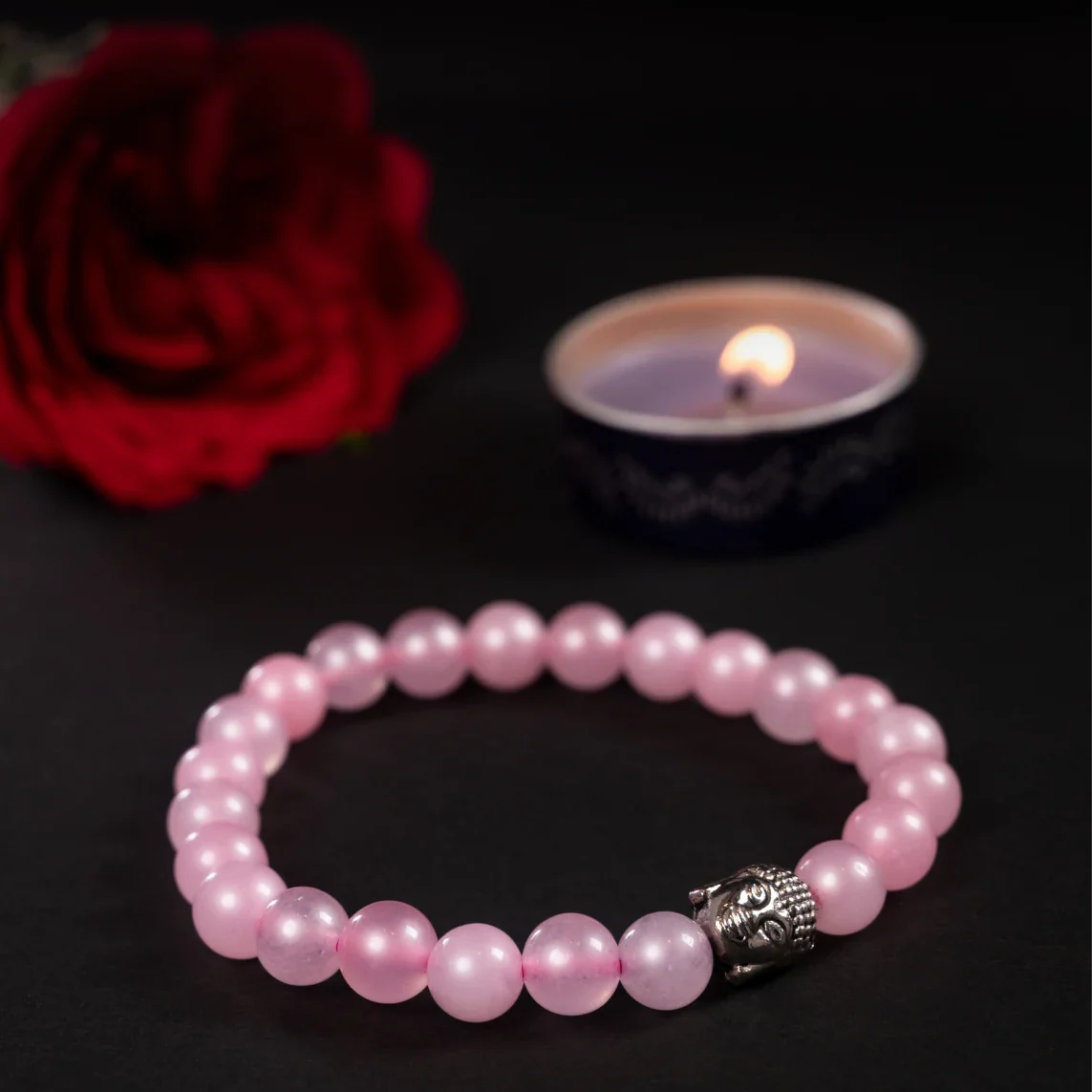 Rose Quartz Chips Bracelet with FREE Raw Selenite Plate | VastuKosha by Acharya Anuj