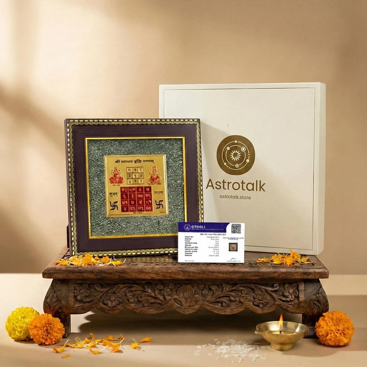 Maha Ashtlakshmi Siddh Vyapar Vridhhi Yantra on Raw Pyrite Frame | VastuKosha by Acharya Anuj